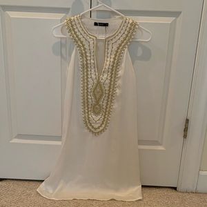 NWOT Theme Gold and White Dress